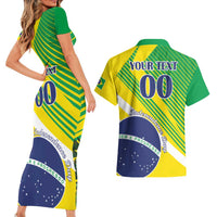 Custom Brazil Independence Day Couples Matching Short Sleeve Bodycon Dress and Hawaiian Shirt Toco Toucan Ordem e Progresso - Wonder Print Shop