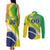 Custom Brazil Independence Day Couples Matching Tank Maxi Dress and Long Sleeve Button Shirt Toco Toucan Ordem e Progresso - Wonder Print Shop