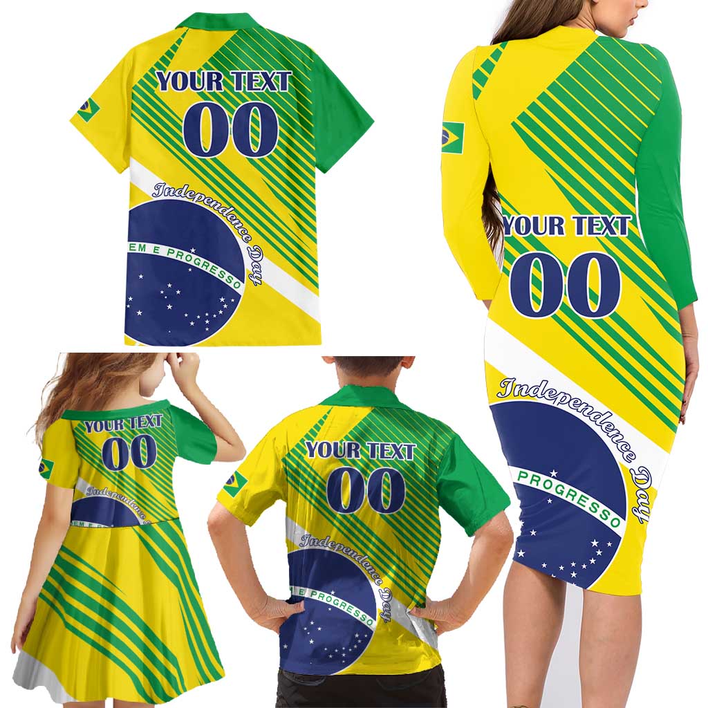 Custom Brazil Independence Day Family Matching Long Sleeve Bodycon Dress and Hawaiian Shirt Toco Toucan Ordem e Progresso - Wonder Print Shop