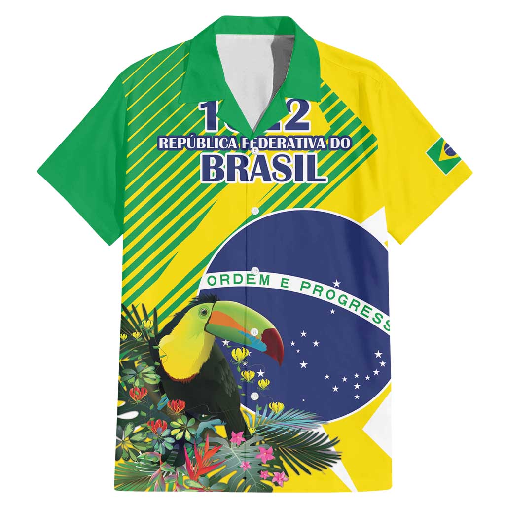 Custom Brazil Independence Day Family Matching Mermaid Dress and Hawaiian Shirt Toco Toucan Ordem e Progresso - Wonder Print Shop