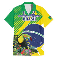 Custom Brazil Independence Day Family Matching Mermaid Dress and Hawaiian Shirt Toco Toucan Ordem e Progresso - Wonder Print Shop