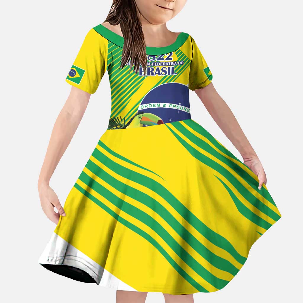 Custom Brazil Independence Day Family Matching Off Shoulder Maxi Dress and Hawaiian Shirt Toco Toucan Ordem e Progresso - Wonder Print Shop