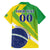 Custom Brazil Independence Day Family Matching Off Shoulder Short Dress and Hawaiian Shirt Toco Toucan Ordem e Progresso - Wonder Print Shop