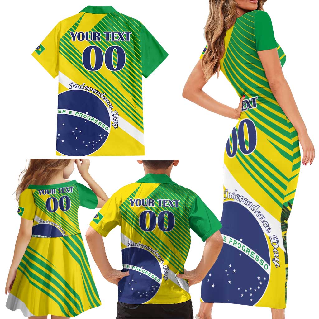 Custom Brazil Independence Day Family Matching Short Sleeve Bodycon Dress and Hawaiian Shirt Toco Toucan Ordem e Progresso - Wonder Print Shop