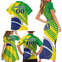 Custom Brazil Independence Day Family Matching Short Sleeve Bodycon Dress and Hawaiian Shirt Toco Toucan Ordem e Progresso - Wonder Print Shop