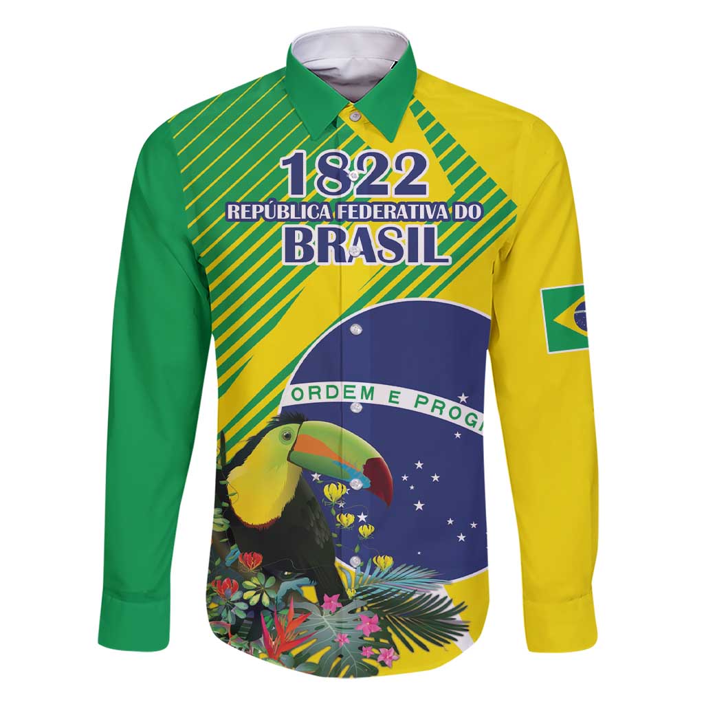 Custom Brazil Independence Day Family Matching Short Sleeve Bodycon Dress and Hawaiian Shirt Toco Toucan Ordem e Progresso - Wonder Print Shop