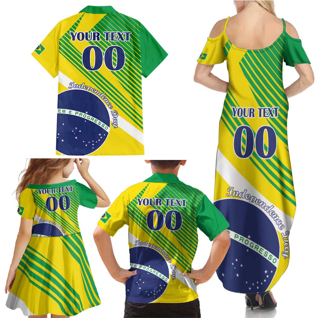 Custom Brazil Independence Day Family Matching Summer Maxi Dress and Hawaiian Shirt Toco Toucan Ordem e Progresso - Wonder Print Shop