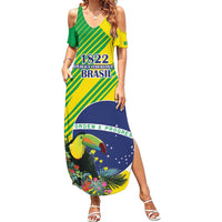 Custom Brazil Independence Day Family Matching Summer Maxi Dress and Hawaiian Shirt Toco Toucan Ordem e Progresso - Wonder Print Shop