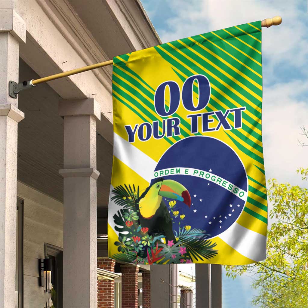 Custom Brazil Independence Day Garden Flag Toco Toucan Ordem e Progresso - Wonder Print Shop