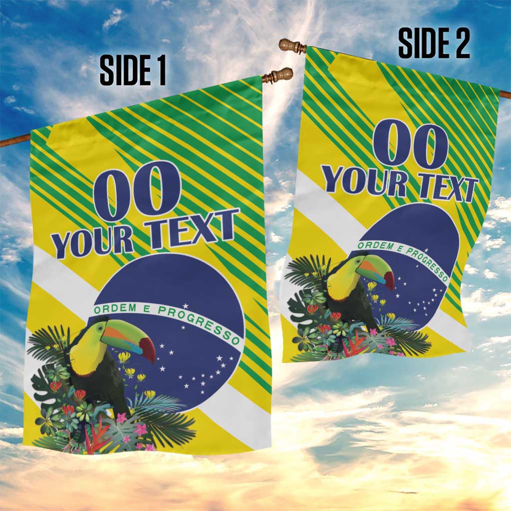 Custom Brazil Independence Day Garden Flag Toco Toucan Ordem e Progresso - Wonder Print Shop