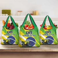 Custom Brazil Independence Day Grocery Bag Toco Toucan Ordem e Progresso