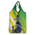 Custom Brazil Independence Day Grocery Bag Toco Toucan Ordem e Progresso