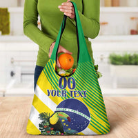 Custom Brazil Independence Day Grocery Bag Toco Toucan Ordem e Progresso