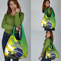 Custom Brazil Independence Day Grocery Bag Toco Toucan Ordem e Progresso