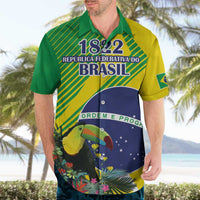 Custom Brazil Independence Day Hawaiian Shirt Toco Toucan Ordem e Progresso - Wonder Print Shop