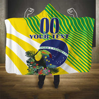 Custom Brazil Independence Day Hooded Blanket Toco Toucan Ordem e Progresso