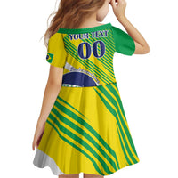 Custom Brazil Independence Day Kid Short Sleeve Dress Toco Toucan Ordem e Progresso - Wonder Print Shop