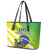 Custom Brazil Independence Day Leather Tote Bag Toco Toucan Ordem e Progresso - Wonder Print Shop