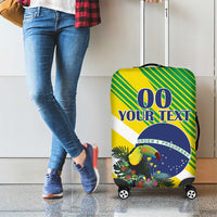 Custom Brazil Independence Day Luggage Cover Toco Toucan Ordem e Progresso - Wonder Print Shop