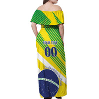 Custom Brazil Independence Day Off Shoulder Maxi Dress Toco Toucan Ordem e Progresso - Wonder Print Shop