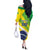 Custom Brazil Independence Day Off The Shoulder Long Sleeve Dress Toco Toucan Ordem e Progresso - Wonder Print Shop