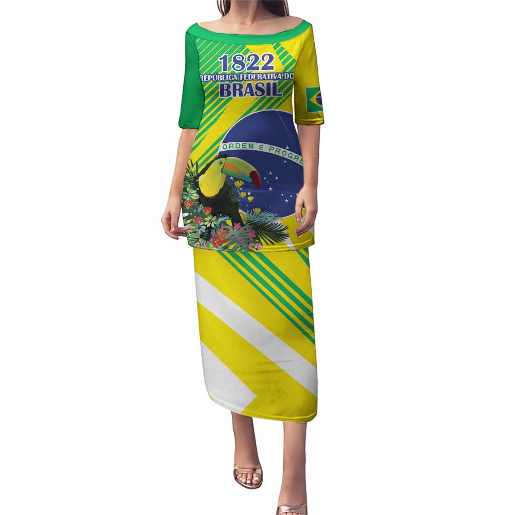 Custom Brazil Independence Day Puletasi Toco Toucan Ordem e Progresso - Wonder Print Shop