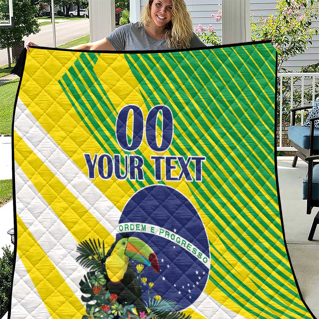 Custom Brazil Independence Day Quilt Toco Toucan Ordem e Progresso - Wonder Print Shop