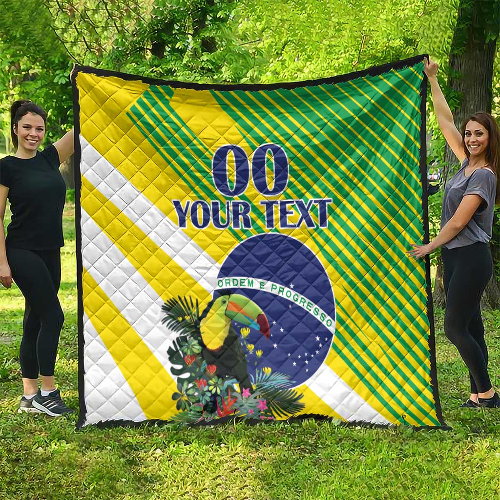 Custom Brazil Independence Day Quilt Toco Toucan Ordem e Progresso - Wonder Print Shop