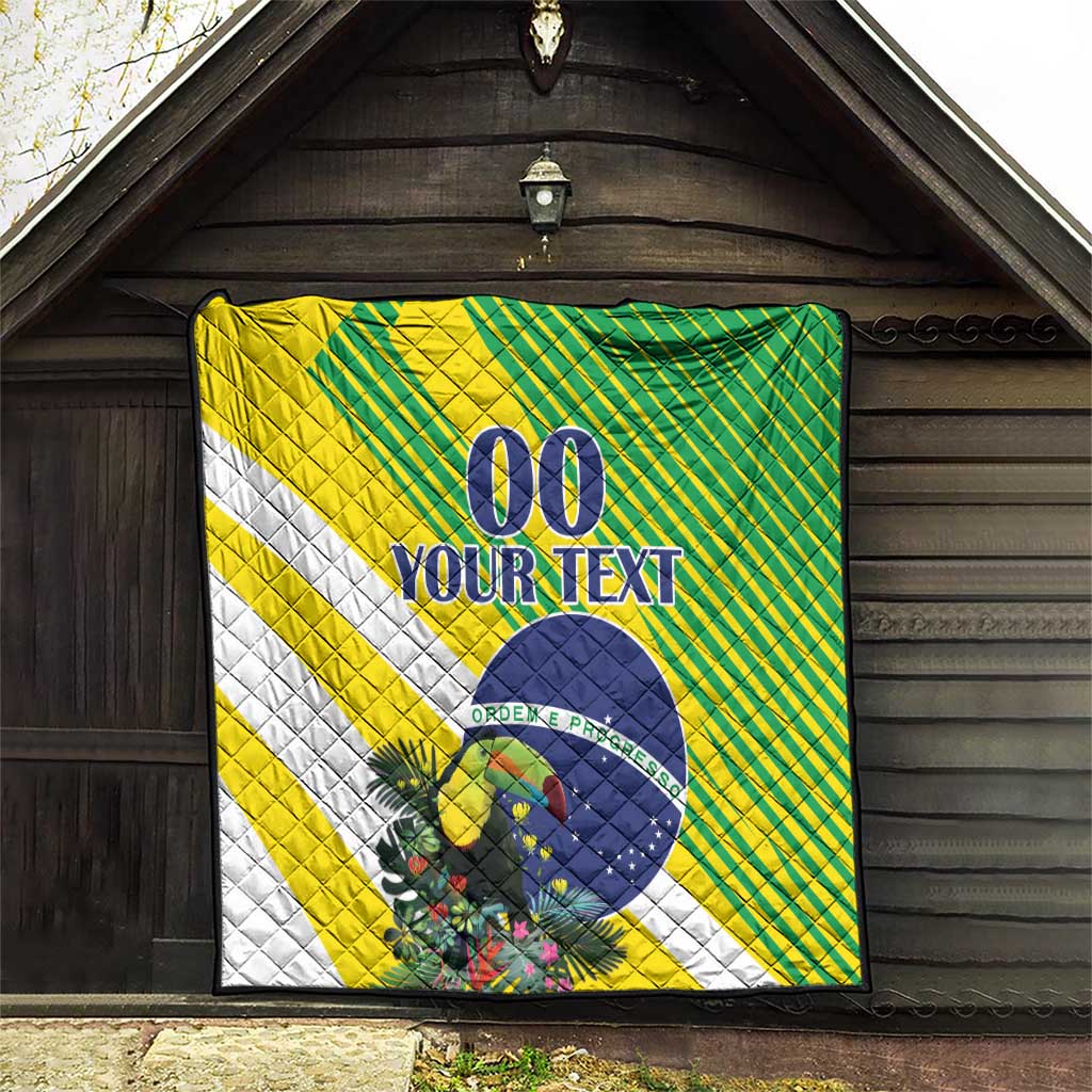 Custom Brazil Independence Day Quilt Toco Toucan Ordem e Progresso - Wonder Print Shop