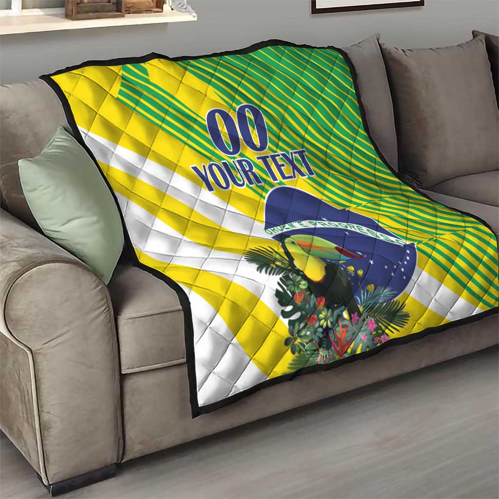 Custom Brazil Independence Day Quilt Toco Toucan Ordem e Progresso - Wonder Print Shop