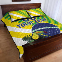 Custom Brazil Independence Day Quilt Bed Set Toco Toucan Ordem e Progresso - Wonder Print Shop