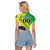 Custom Brazil Independence Day Raglan Cropped T Shirt Toco Toucan Ordem e Progresso - Wonder Print Shop
