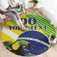Custom Brazil Independence Day Round Carpet Toco Toucan Ordem e Progresso