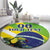 Custom Brazil Independence Day Round Carpet Toco Toucan Ordem e Progresso