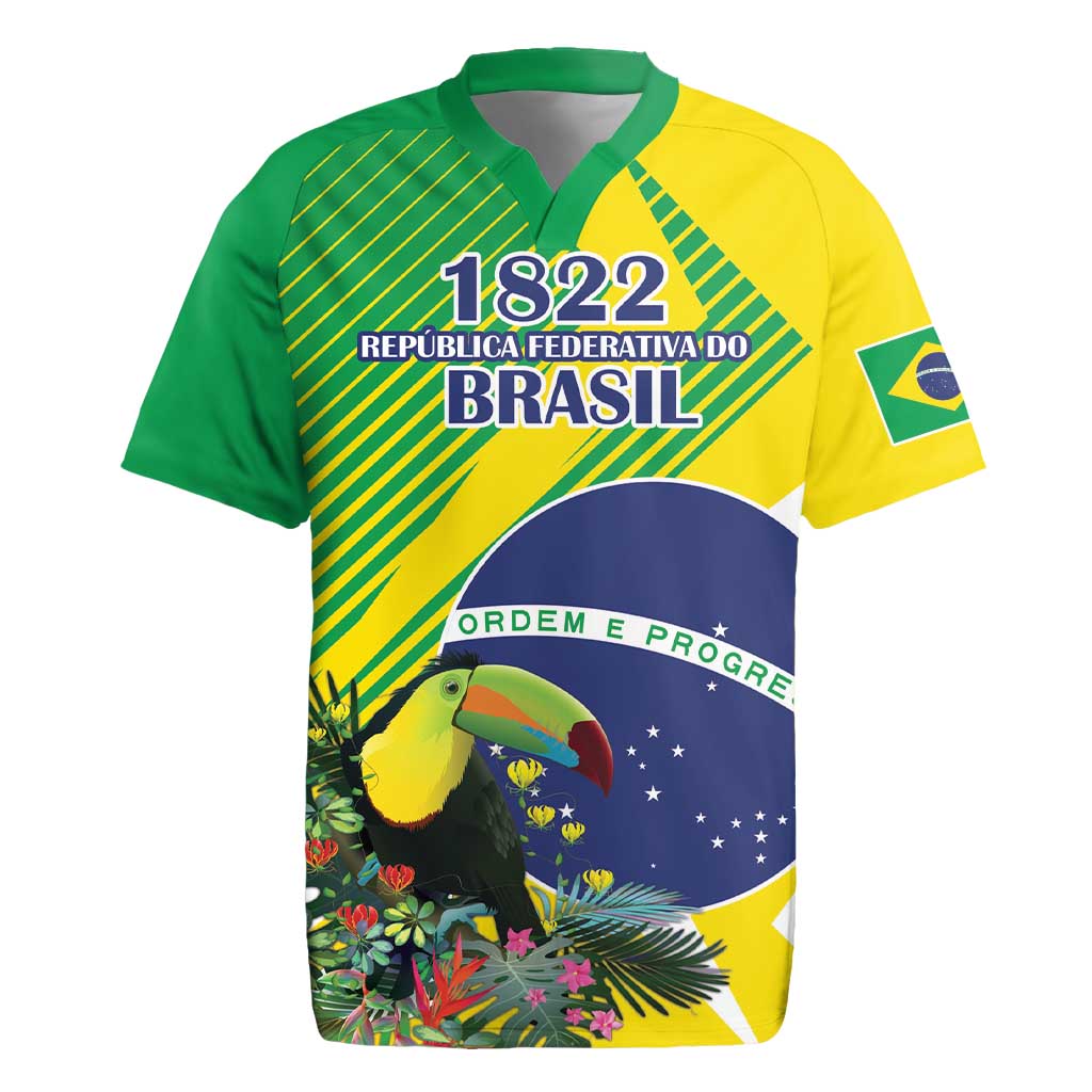Custom Brazil Independence Day Rugby Jersey Toco Toucan Ordem e Progresso - Wonder Print Shop