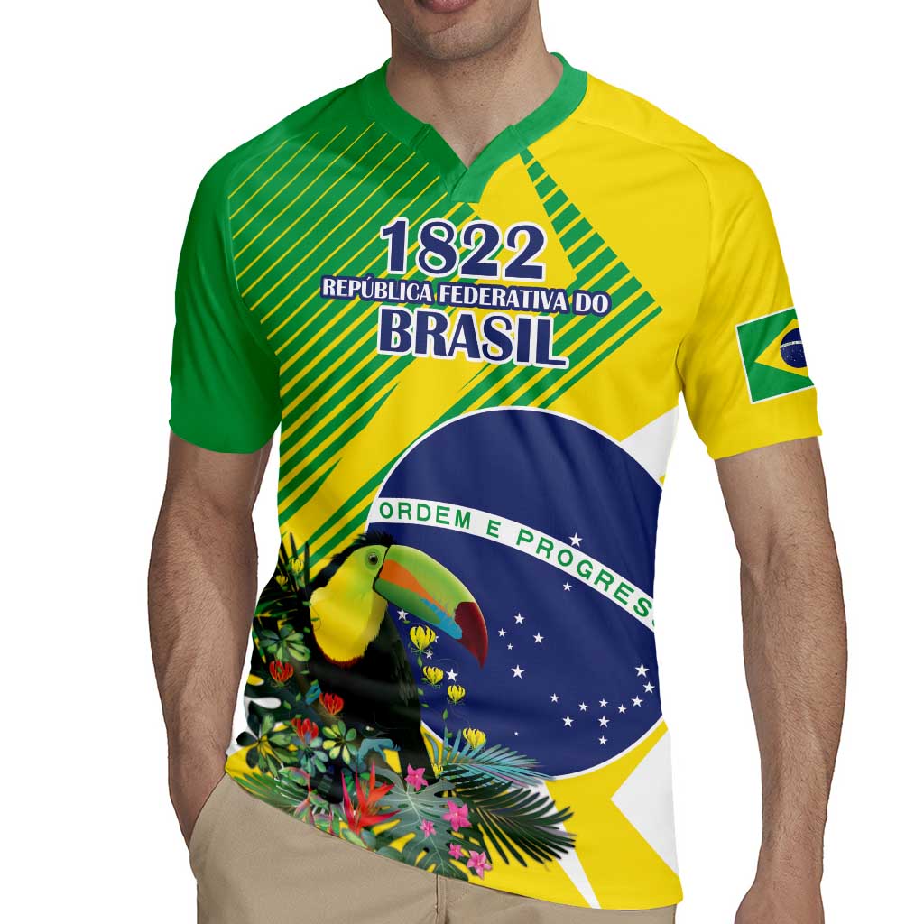 Custom Brazil Independence Day Rugby Jersey Toco Toucan Ordem e Progresso - Wonder Print Shop