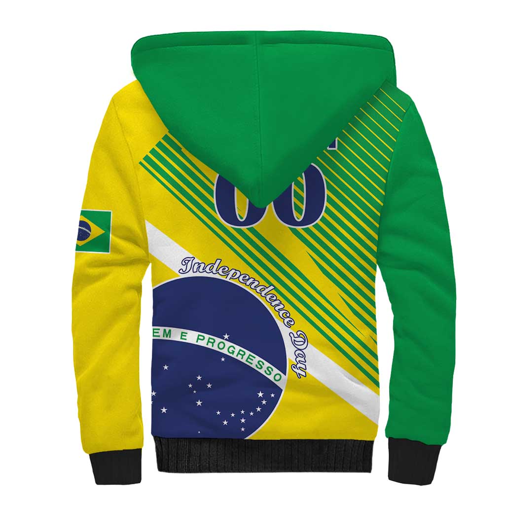 Custom Brazil Independence Day Sherpa Hoodie Toco Toucan Ordem e Progresso - Wonder Print Shop