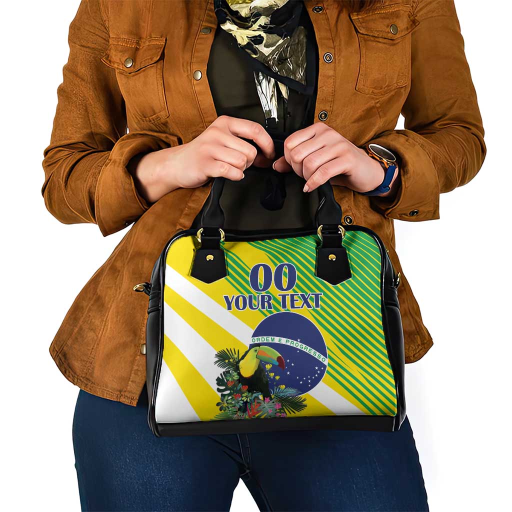 Custom Brazil Independence Day Shoulder Handbag Toco Toucan Ordem e Progresso