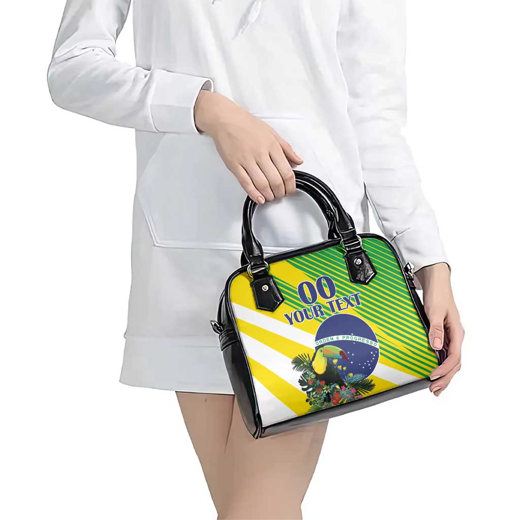 Custom Brazil Independence Day Shoulder Handbag Toco Toucan Ordem e Progresso