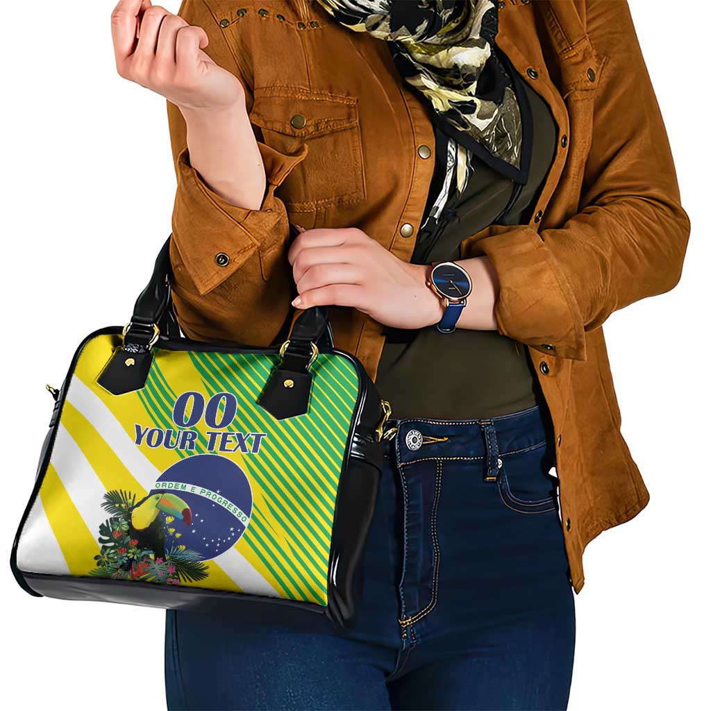 Custom Brazil Independence Day Shoulder Handbag Toco Toucan Ordem e Progresso
