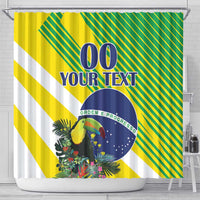 Custom Brazil Independence Day Shower Curtain Toco Toucan Ordem e Progresso
