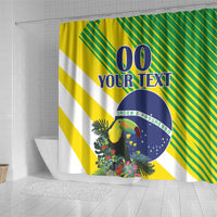Custom Brazil Independence Day Shower Curtain Toco Toucan Ordem e Progresso