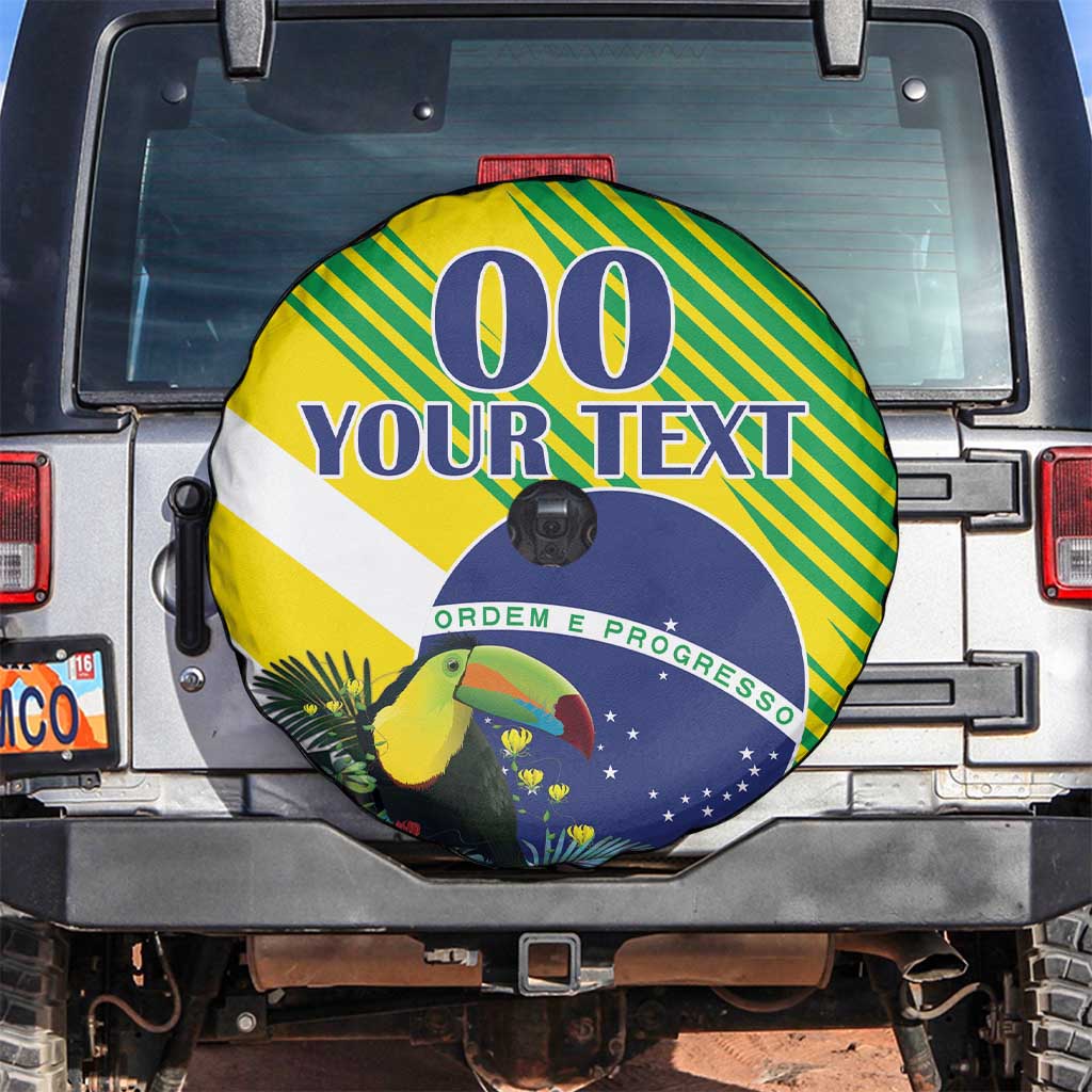 Custom Brazil Independence Day Spare Tire Cover Toco Toucan Ordem e Progresso - Wonder Print Shop