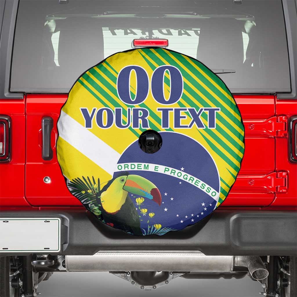 Custom Brazil Independence Day Spare Tire Cover Toco Toucan Ordem e Progresso - Wonder Print Shop