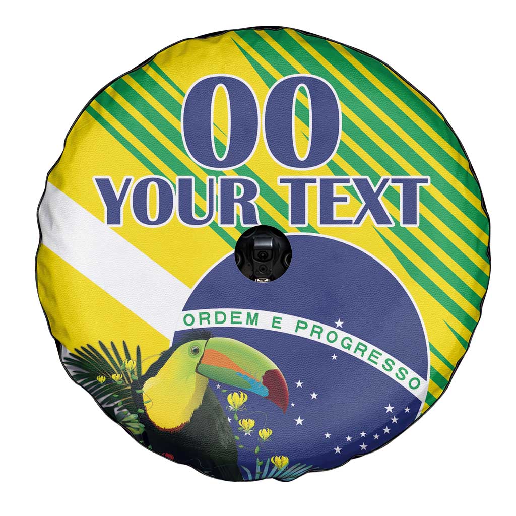 Custom Brazil Independence Day Spare Tire Cover Toco Toucan Ordem e Progresso - Wonder Print Shop
