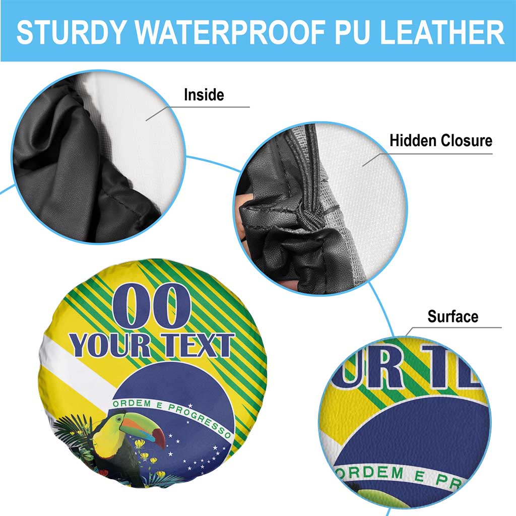 Custom Brazil Independence Day Spare Tire Cover Toco Toucan Ordem e Progresso - Wonder Print Shop