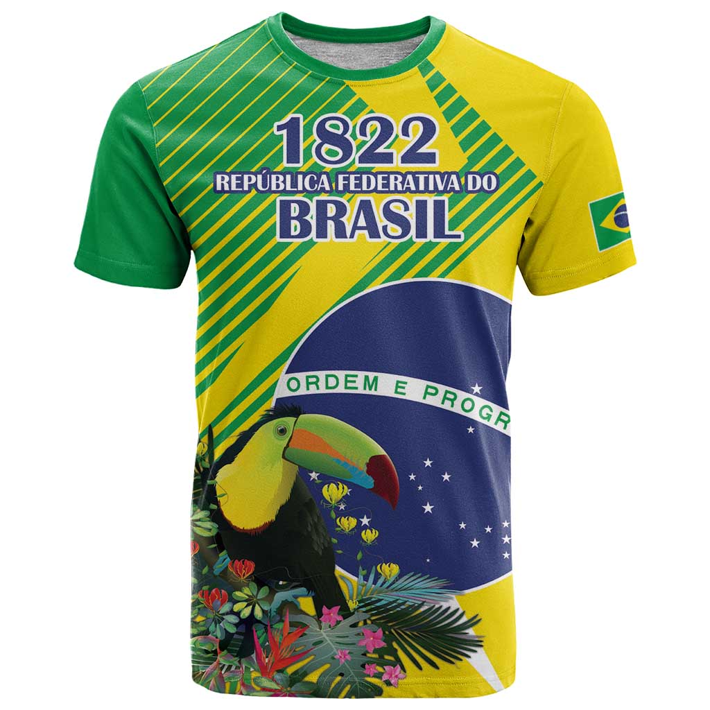 Custom Brazil Independence Day T Shirt Toco Toucan Ordem e Progresso - Wonder Print Shop