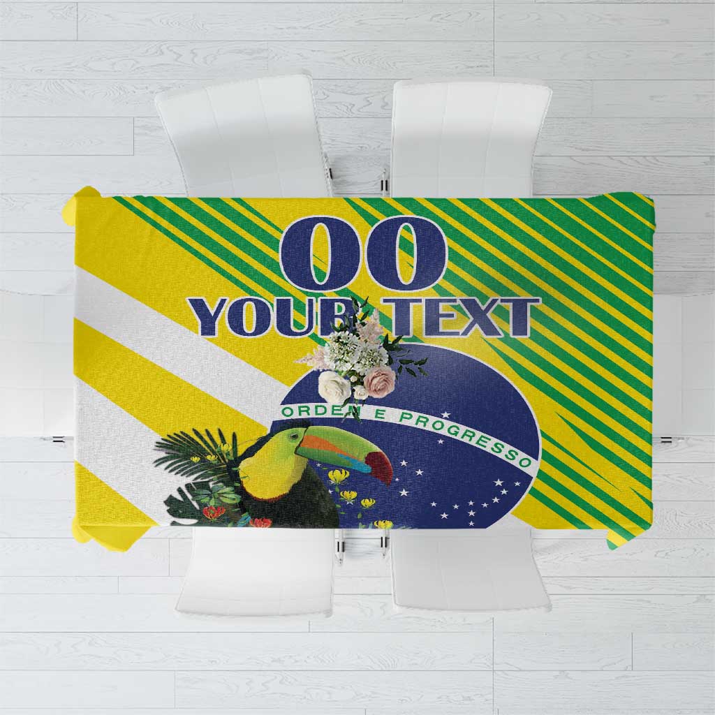 Custom Brazil Independence Day Tablecloth Toco Toucan Ordem e Progresso - Wonder Print Shop