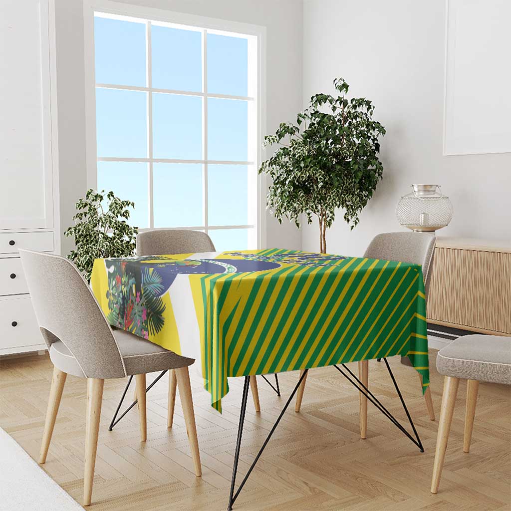 Custom Brazil Independence Day Tablecloth Toco Toucan Ordem e Progresso - Wonder Print Shop
