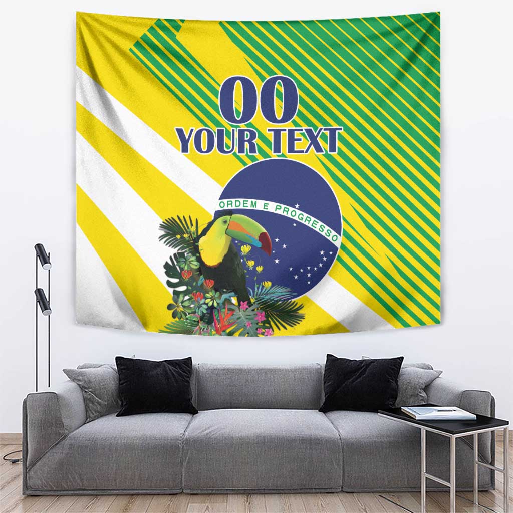 Custom Brazil Independence Day Tapestry Toco Toucan Ordem e Progresso - Wonder Print Shop
